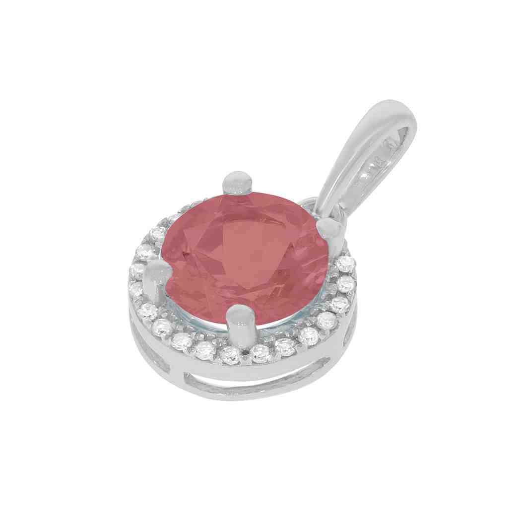 Garnet and Diamond Halo Pendant  PD31343A GARNET
